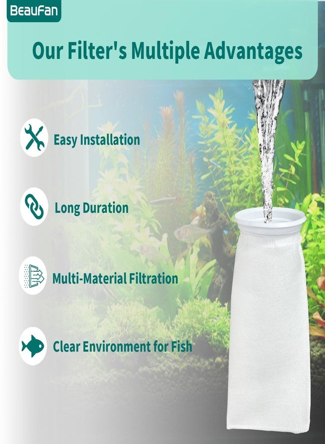 beaufan 20 Pack 4 Inch Ring Felt Filter Socks 200 μm Compatible with Waterbox Marine X 60.2, 90.3, and 110.4, Aquarium Filter Bags for Saltwater, 4 Inch Ring by 10.4 Inch Long - Image 4
